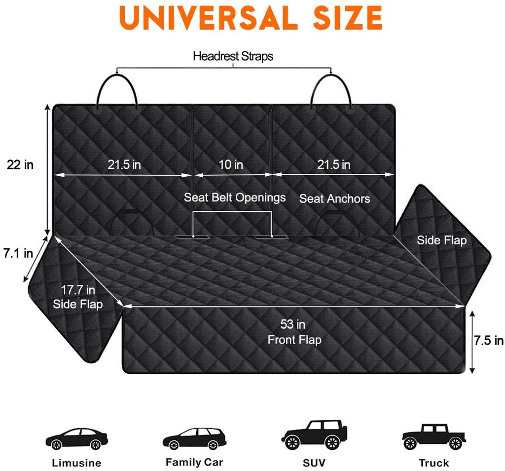 Dog Car Seat Cover, Back Seat Cover for Dogs Pet Car Seat Protector