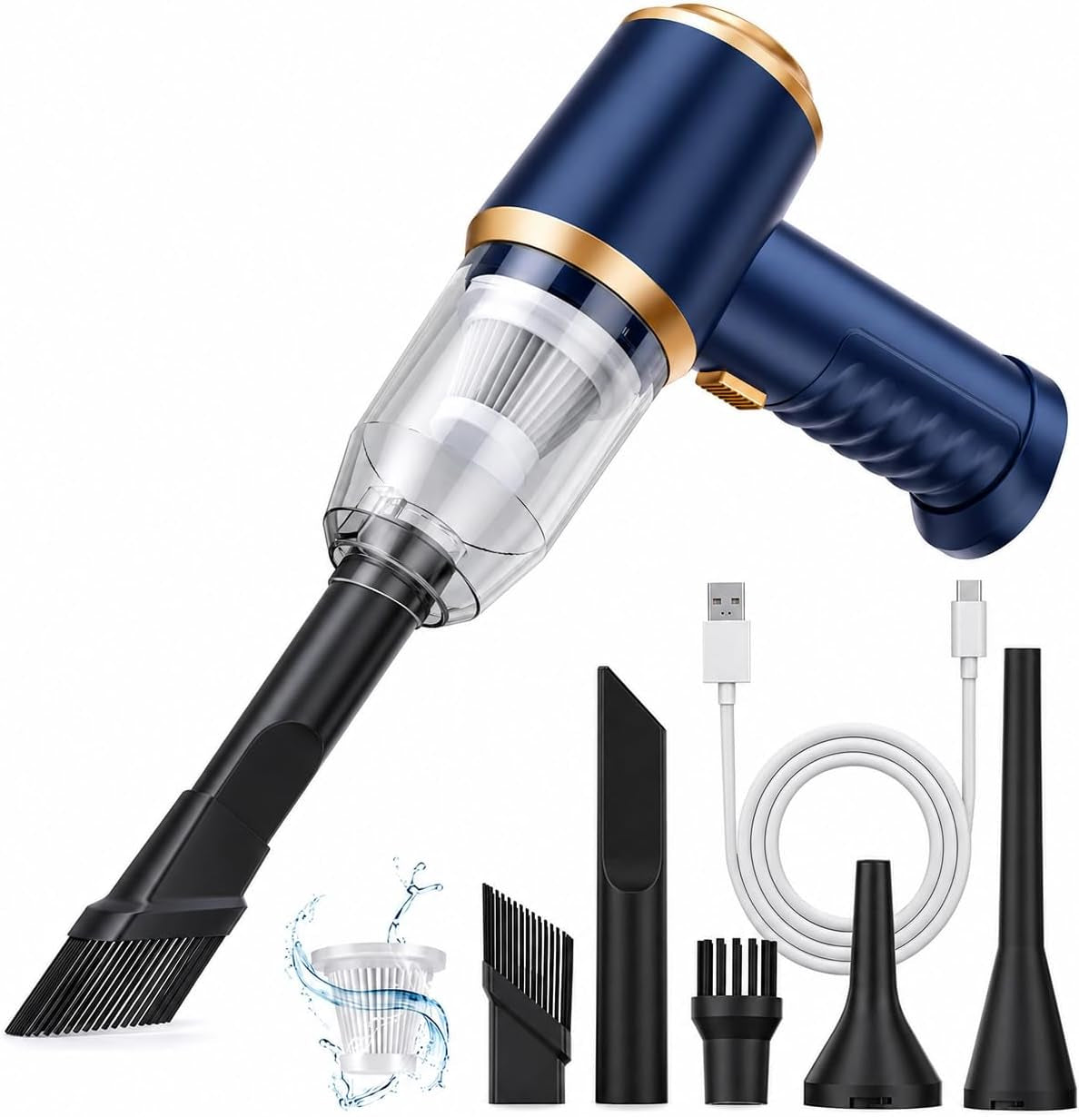 Powerful Cordless Car Vacuum Cleaner - 120W Portable Mini Vacuum with 12000Pa Suction for Home, Office, and Car Cleaning