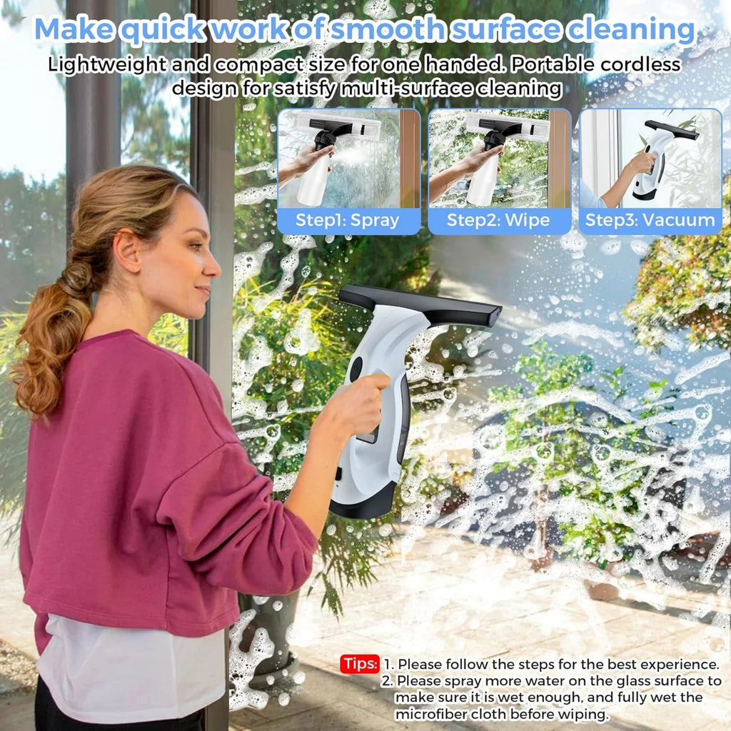 3-in-1 Cordless Window Vacuum Cleaner
