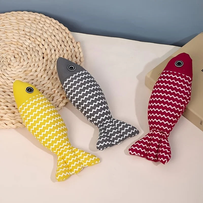 Cat Toy Fish, 3 Pieces of Catnip Toys, Interactive Kitten Exercise Toys, Indoor Cat Toys, Chew Toys - Suitable for Most Cats