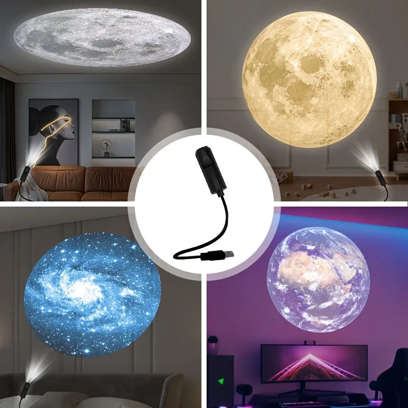Moon & Planetary USB Projector Light, 6 or 10 Modes