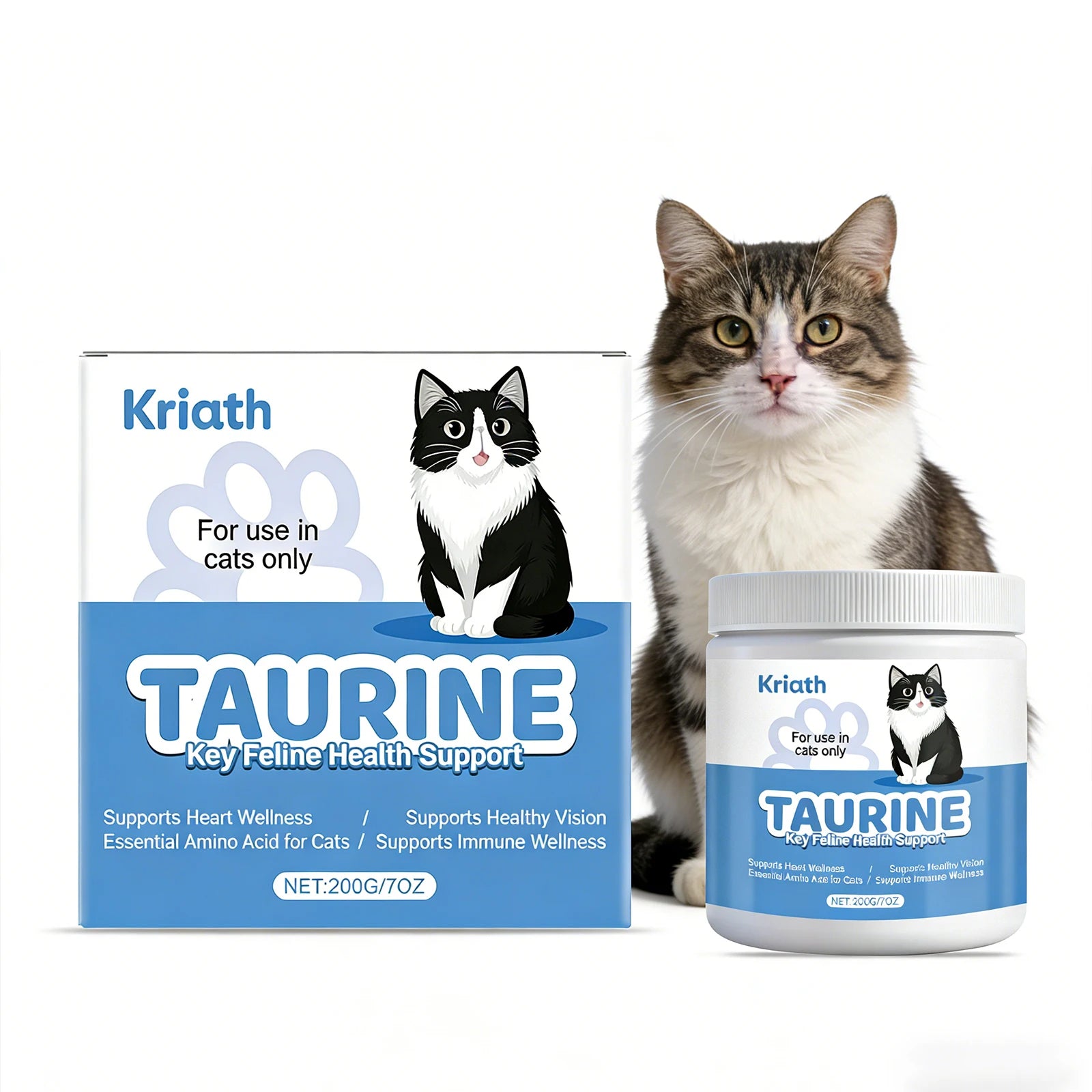 Cats Taurine Powder Support Pet Heart Health and Stability Maintain Pets Vision Gentle Formula Pet Daily Care Nutrition Powder