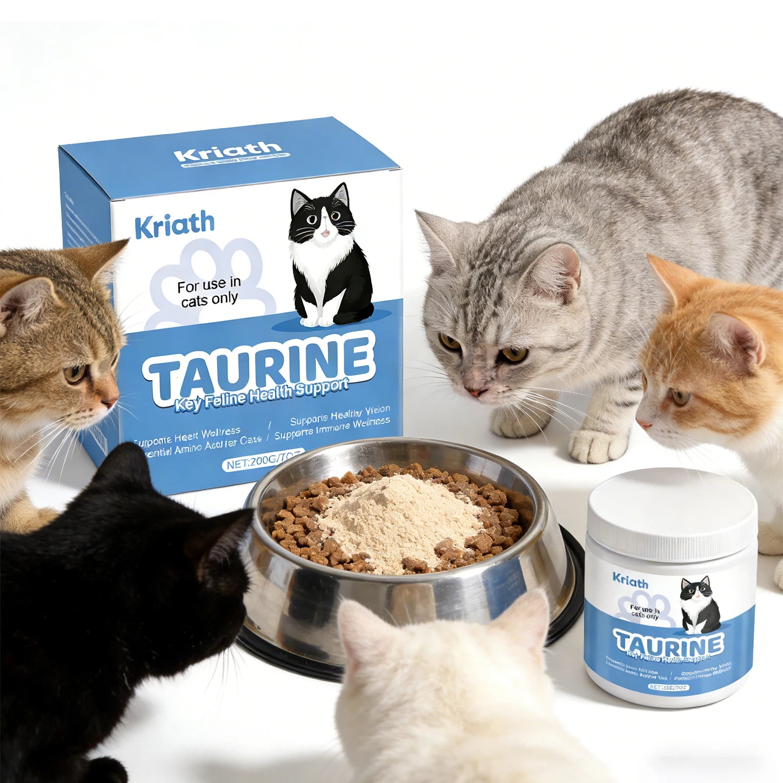 Cats Taurine Powder Support Pet Heart Health and Stability Maintain Pets Vision Gentle Formula Pet Daily Care Nutrition Powder