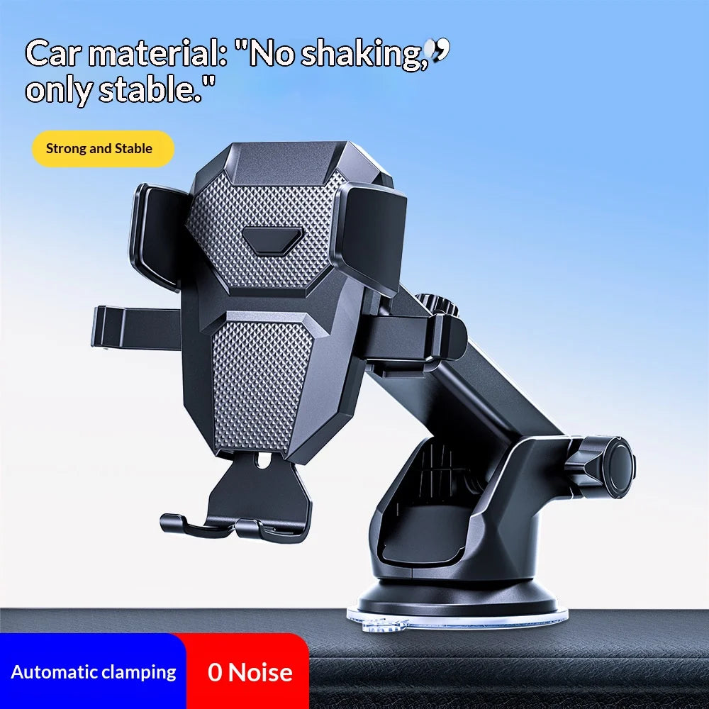 Auto-Locking Car Phone Holder - Telescopic Suction Cup and Vent Mount