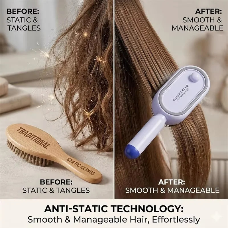 3-in-1 Electric Scalp Massage Brush - Steam Spray, Essential Oil, Self-Cleaning