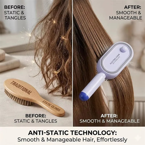 3-in-1 Electric Scalp Massage Brush - Steam Spray, Essential Oil, Self-Cleaning