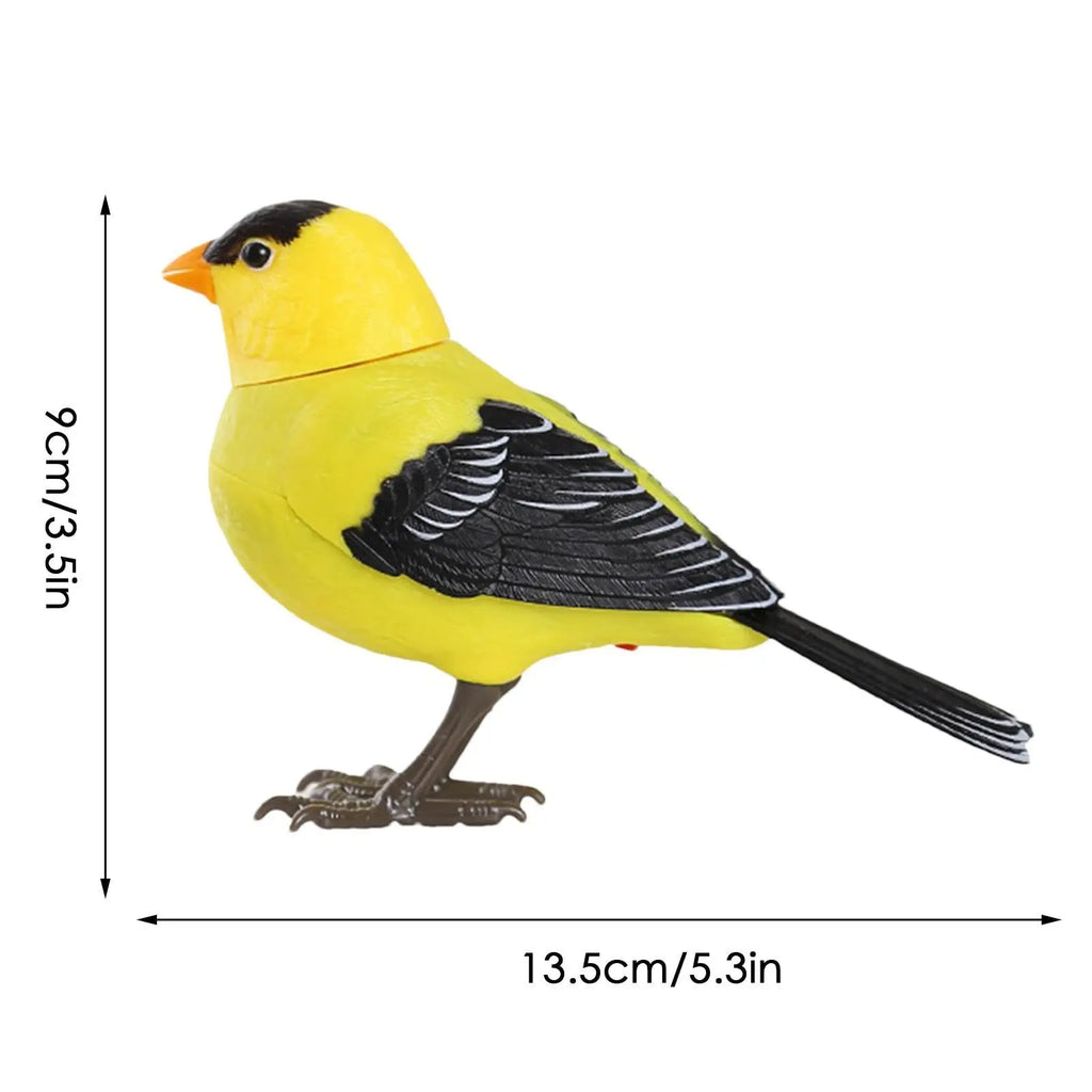Robot birds, electronic singing and chirping bird toys, battery-powered singing birds, for home decor, lighting voice control