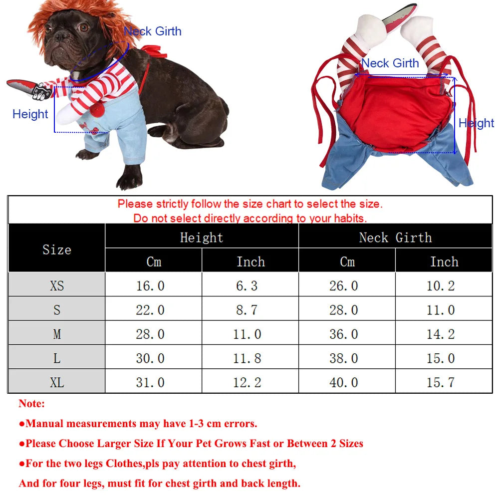 Halloween Cosplay Pet Costume for Cats & Small Dogs, XS–XL