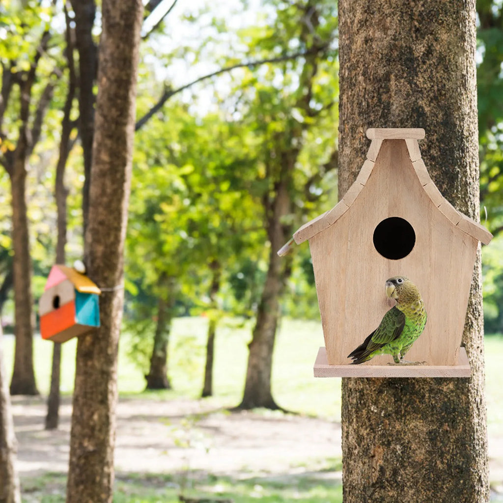 Bird Breeding Box Bird Supplies Wood Bird House Breeding Box Hanging Bird House Pet Supplies for Parrots Budgerigar Small Birds