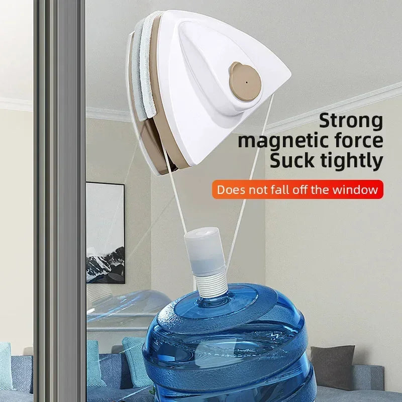Magnetic Window Cleaner – Double-Sided Glass Wiper with Auto Water Discharge