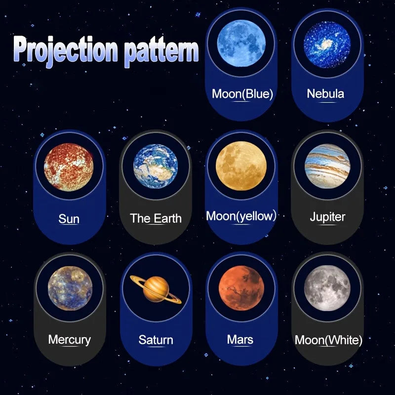 Moon & Planetary USB Projector Light, 6 or 10 Modes