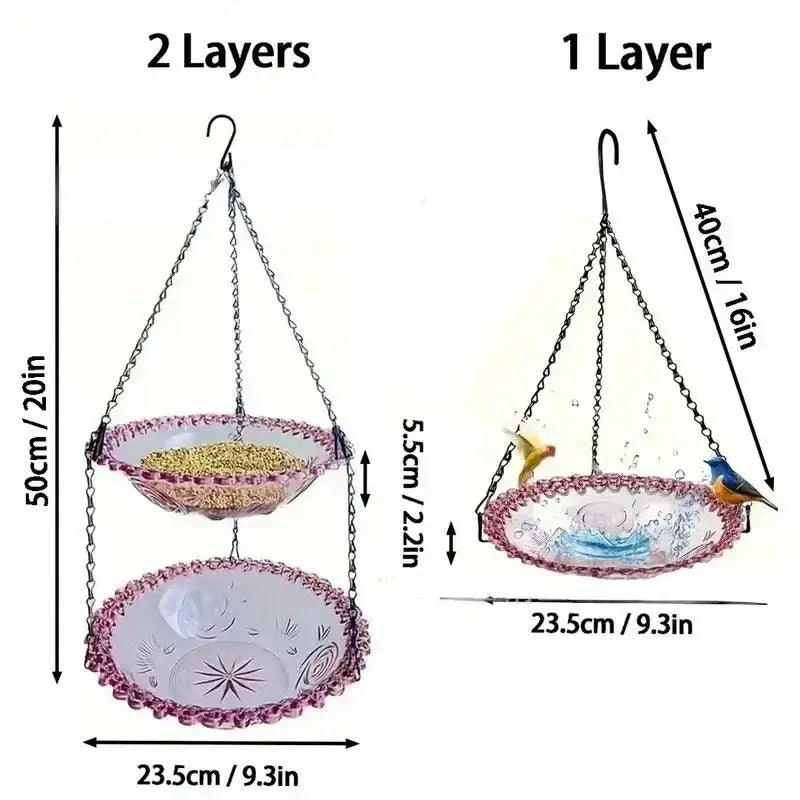 ● New Bird Flower Shaped Hanging Bird Feeder Birdbath For Garden Yard Farm Supply Hummingbird Feeder Supplies Birdbath Bird Bath