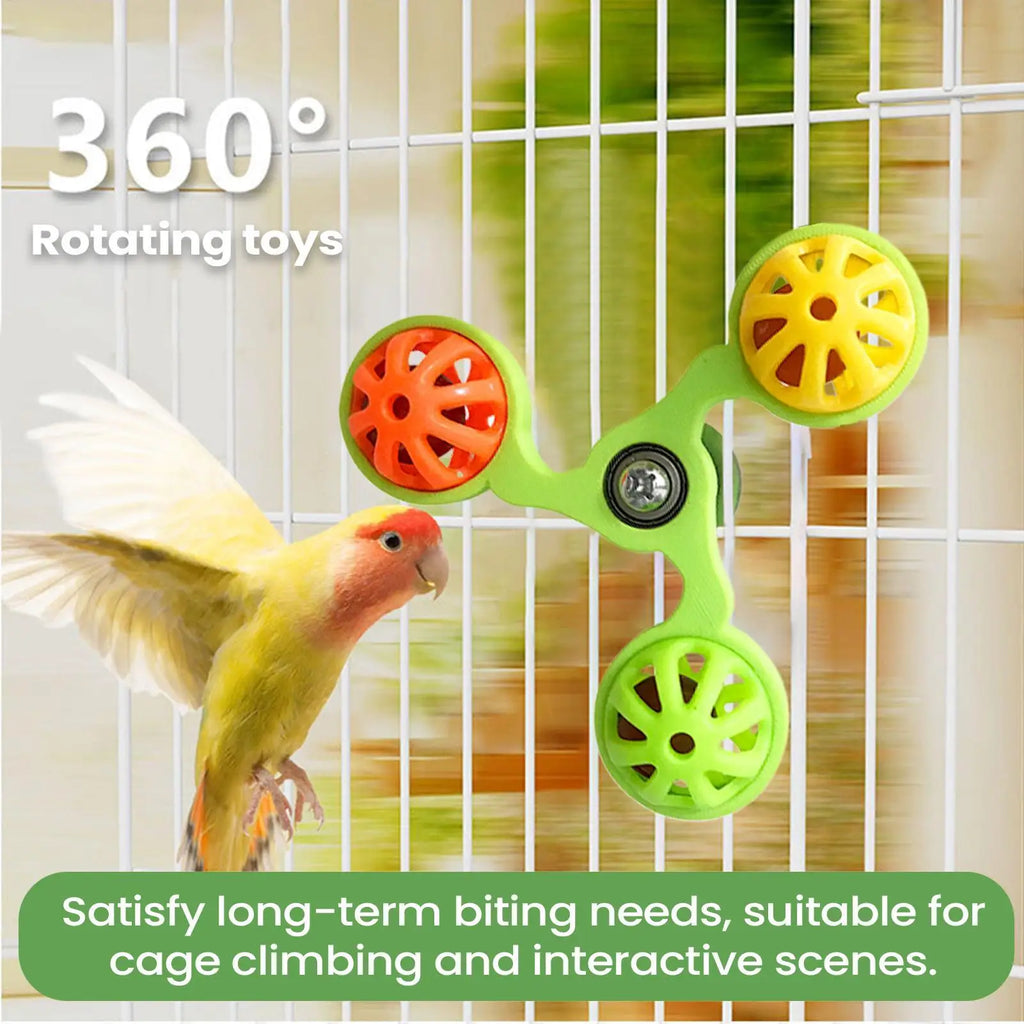 Bird Toys Interactive  Rotating Windmill Toy Bird Cage Toy For Parrots Rotating  For Stimulation Entertainment Play Chewing toy