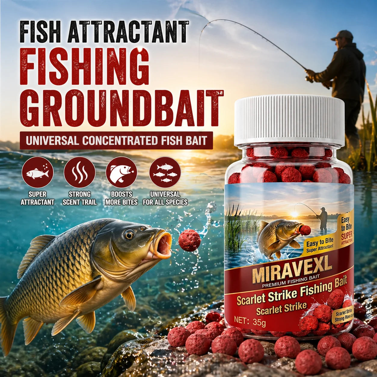 Fish Attractant Fishing Groundbait Universal Concentrated Fish Bait Fishing Food Bait Aquatic Feed for Bass Carp Fishing