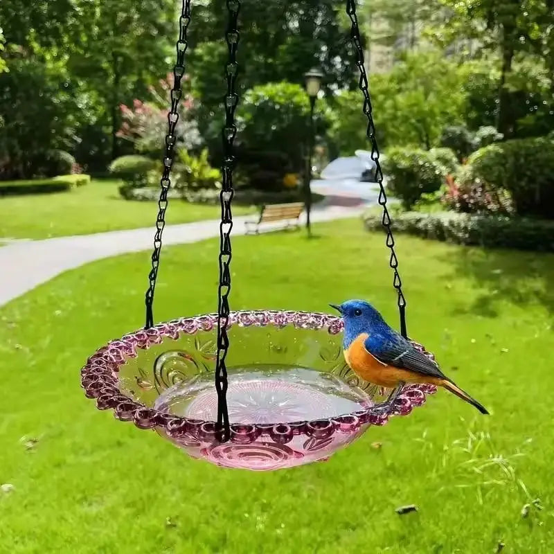 Flower-Shaped Hanging Bird Feeder & Birdbath