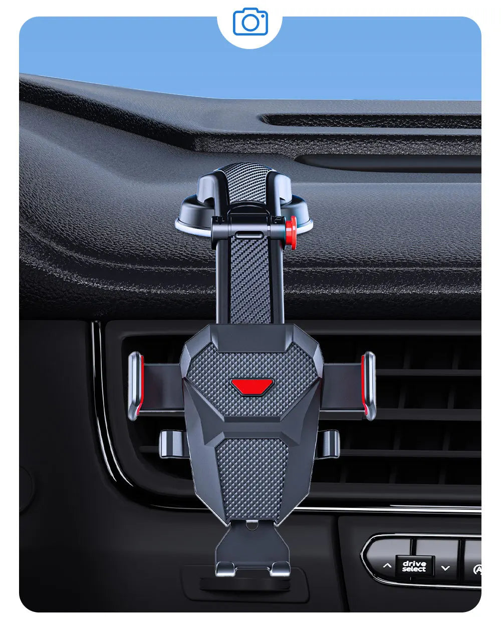 Auto-Locking Car Phone Holder - Telescopic Suction Cup and Vent Mount