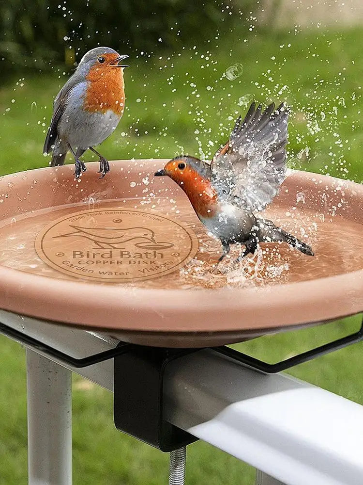 Bird Bath Copper Birdbath Purifier with Triple-Point Support Bath Disk Ornaments Feeder Accessories for Outdoor Bird Baths Bowls