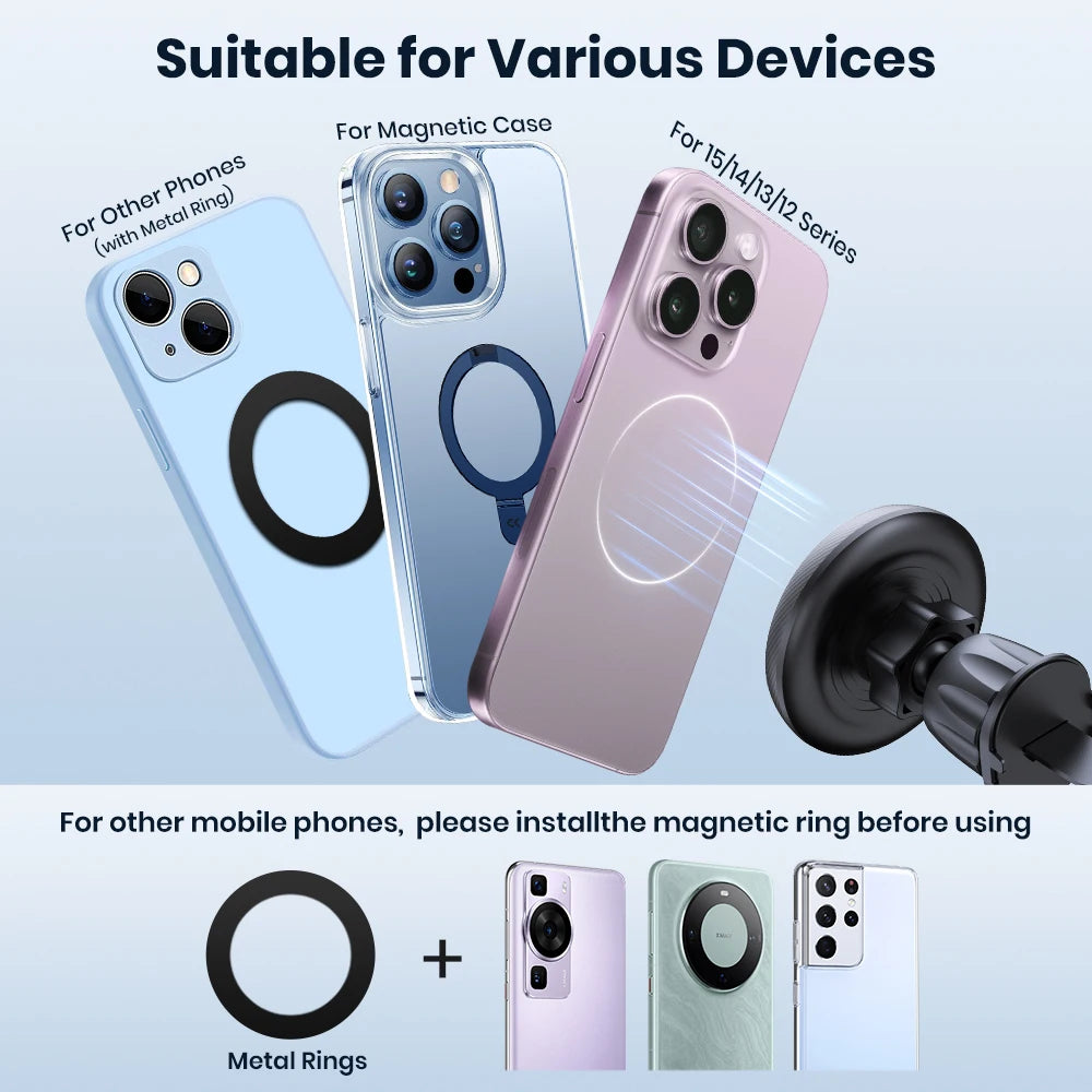 MagSafe Car Phone Holder - Strong Magnet Air Vent Mount for iPhone 12-15