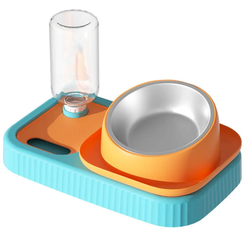 Tilted Double Pet Feeding Bowls
