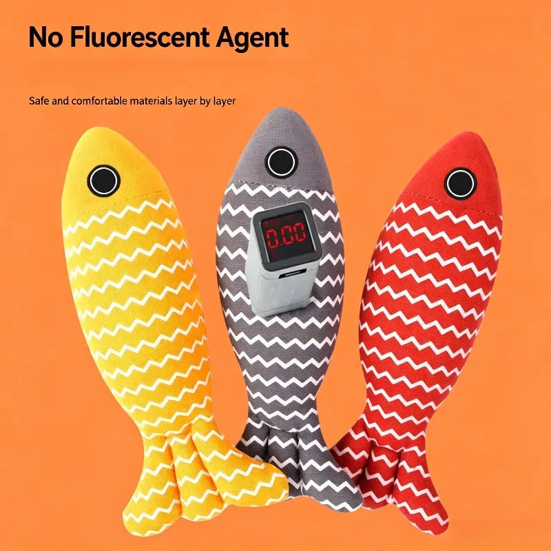 Fabric Fish Shaped Cat Toy Filled with Natural Catnip Bite Resistant Interactive Pet Toy for Indoor Cats