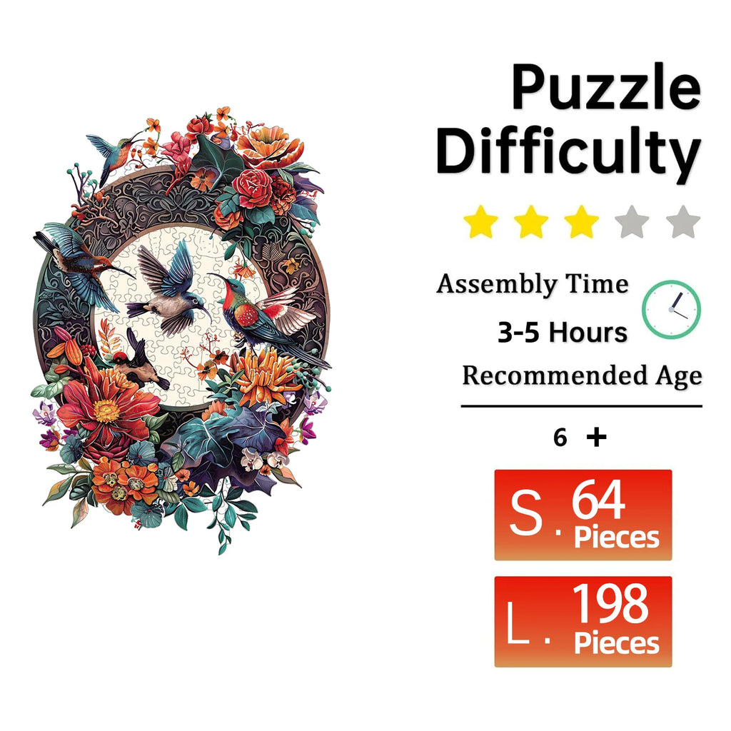 Birds Wooden Puzzle, Uniquely Irregular Animal Shaped Jigsaw Puzzles, Perfect Birthday Holiday Gift For Lover And Friends