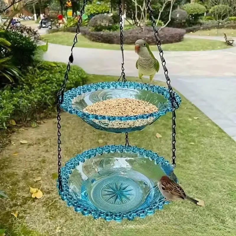 Flower-Shaped Hanging Bird Feeder & Birdbath