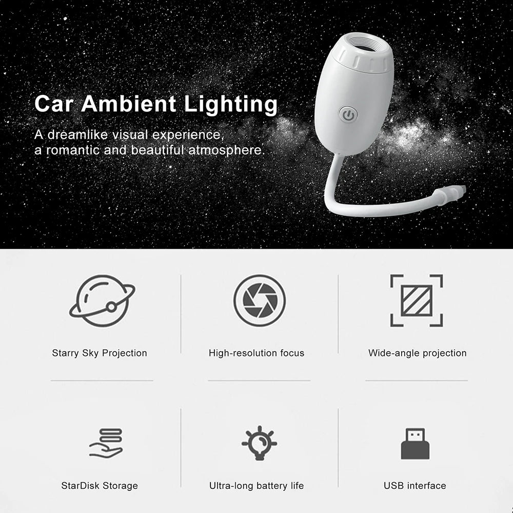 USB Galaxy Star Projector for Car & Room
