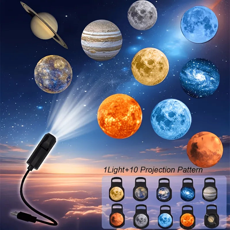 Moon & Planetary USB Projector Light, 6 or 10 Modes