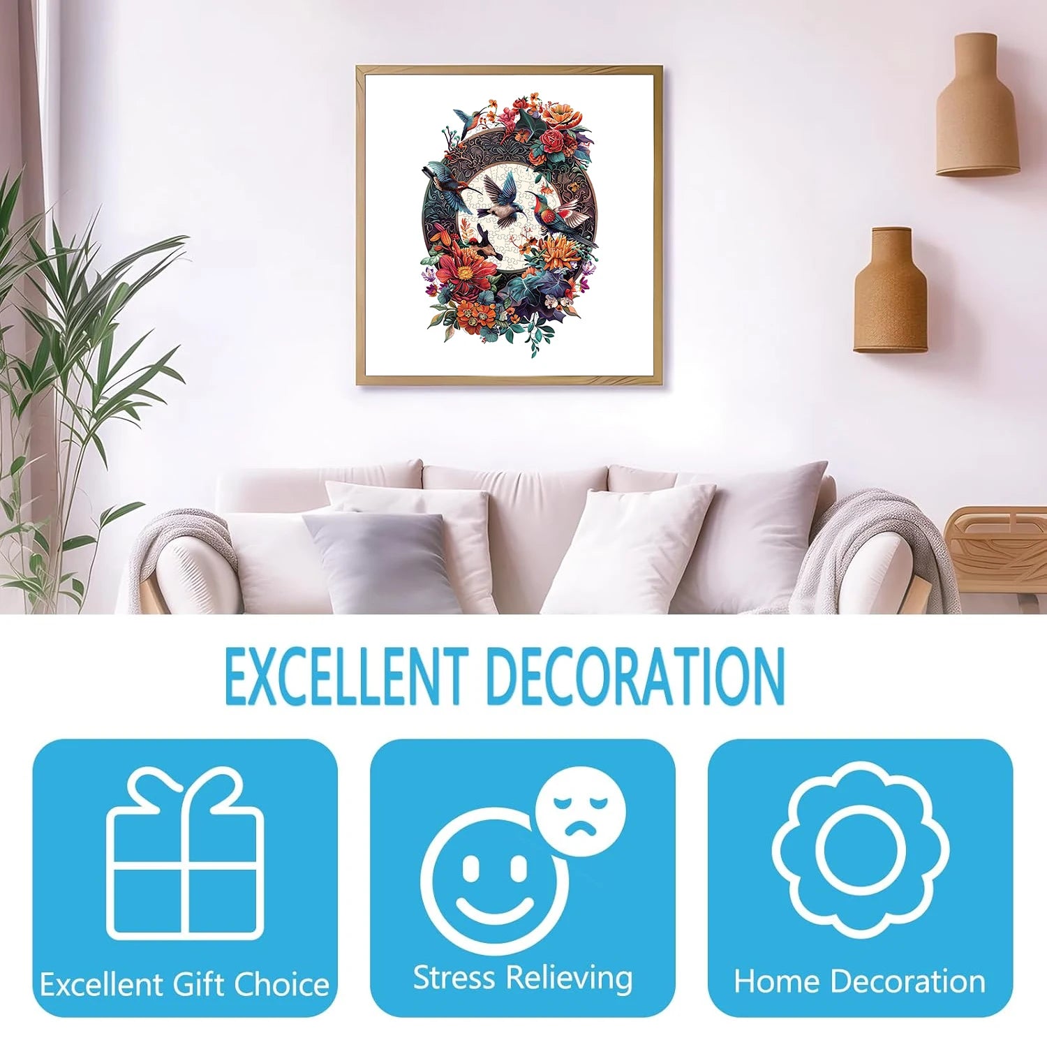 Birds Wooden Puzzle, Uniquely Irregular Animal Shaped Jigsaw Puzzles, Perfect Birthday Holiday Gift For Lover And Friends