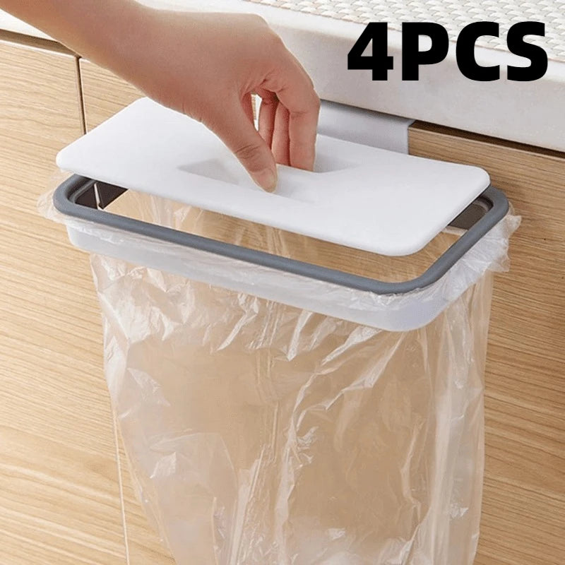 Hanging Trash Bag Holder, 4 Pack - Space-Saving Rack for Cabinet Doors