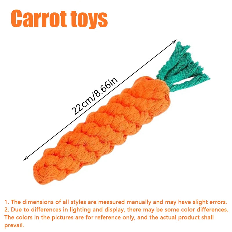 Carrot Rope Dog Toy – Braided Cotton for Tug & Play