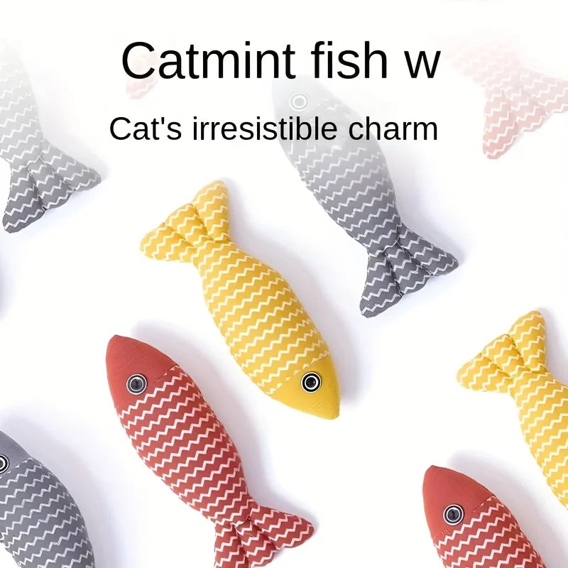 Cat Toy Fish, 3 Pieces of Catnip Toys, Interactive Kitten Exercise Toys, Indoor Cat Toys, Chew Toys - Suitable for Most Cats