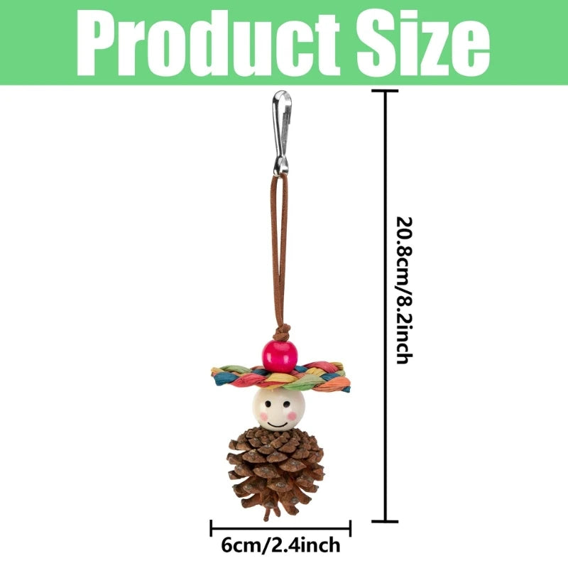 Birds Chewing Toy Wood Colorful Birds Swing Toy Creative Rotating Parrots Toy for Pet Owners and Stores Y5GB