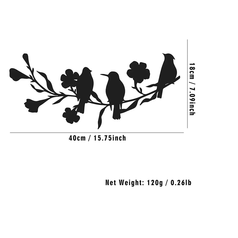 Birds on Branch Metal Wall Art