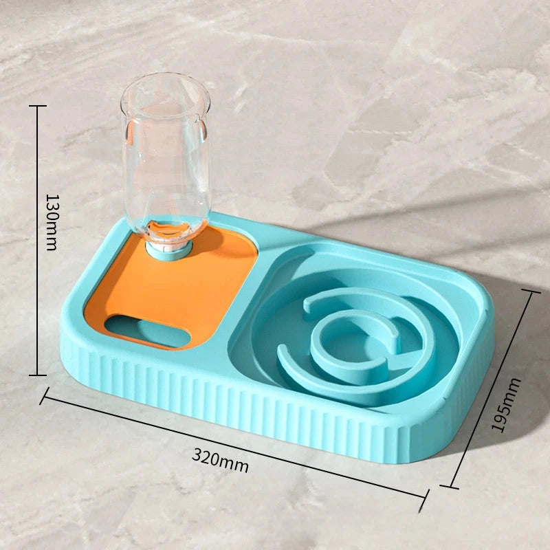 Tilted Double Pet Feeding Bowls