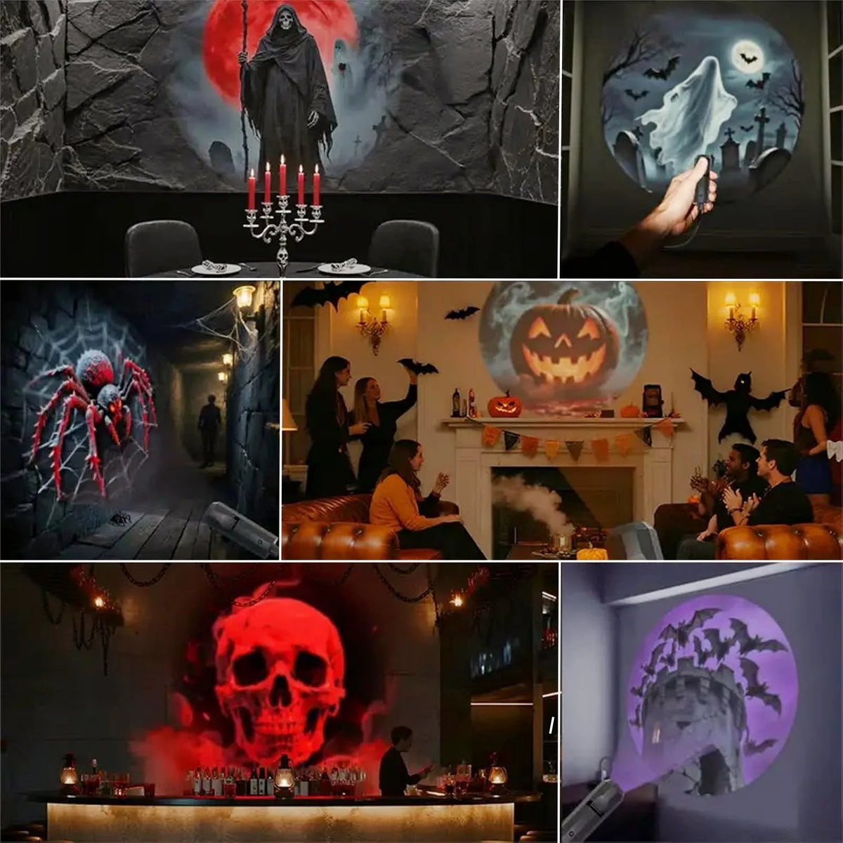 Adjustable Halloween USB Projector Light, 3 to 12 Styles