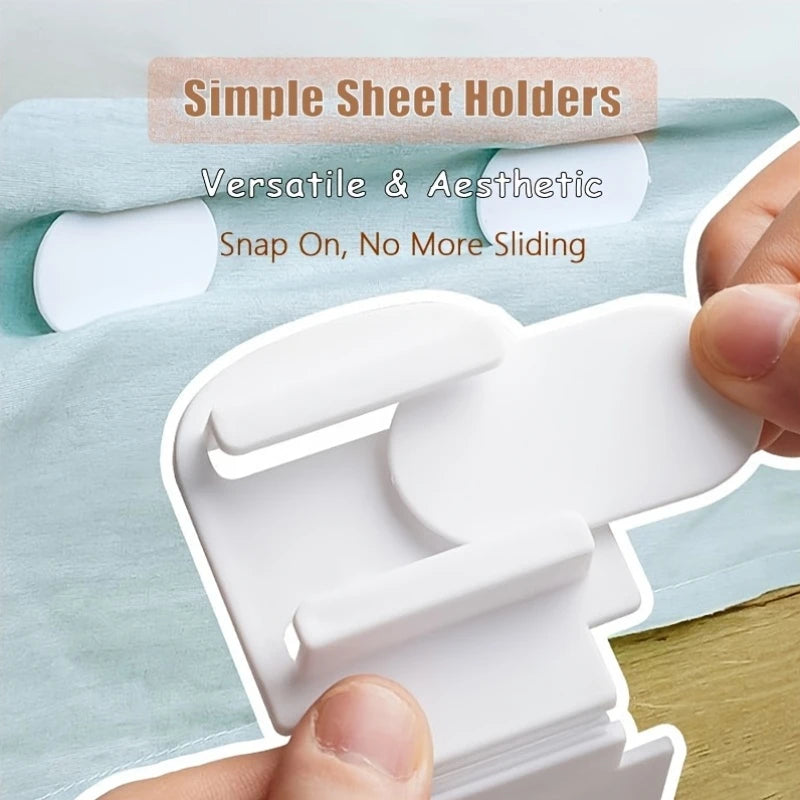 4-Piece Bed Sheet Holder Clips, Folding Non-Slip Fasteners