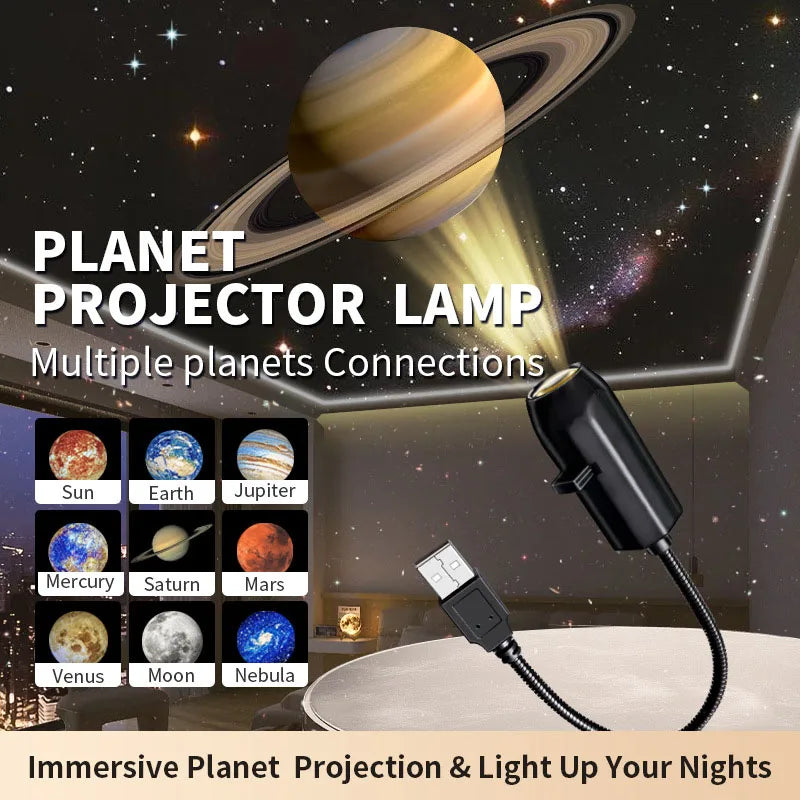 Multi-Theme USB Projector Light, Planetary, Halloween & Christmas
