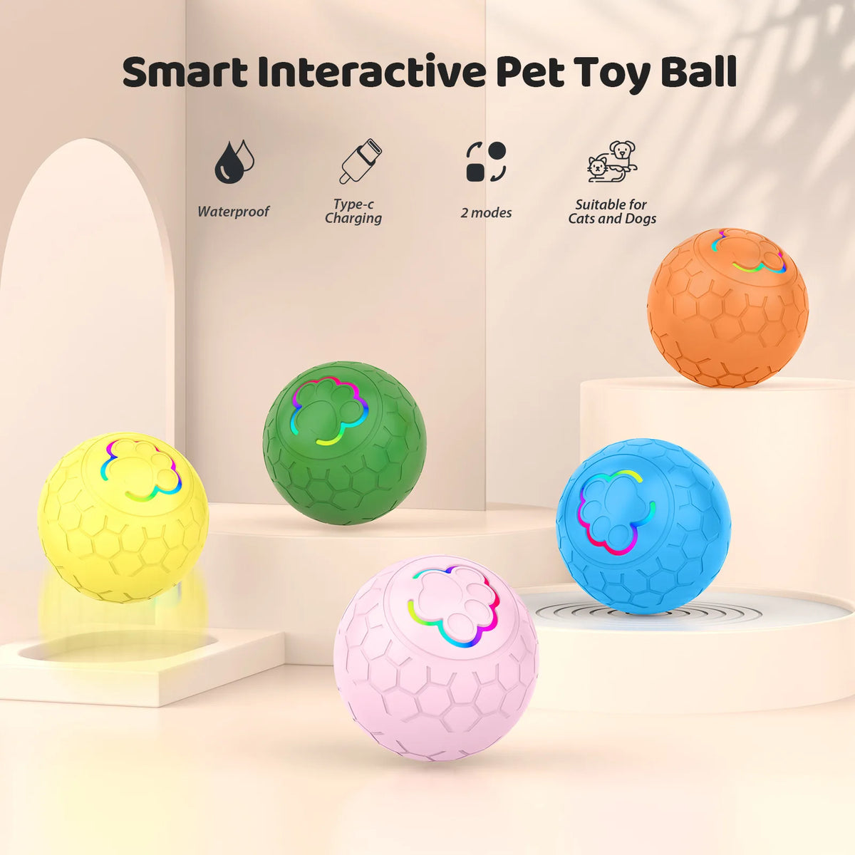 Interactive Dog Ball Toy – Auto-Rolling & USB Rechargeable