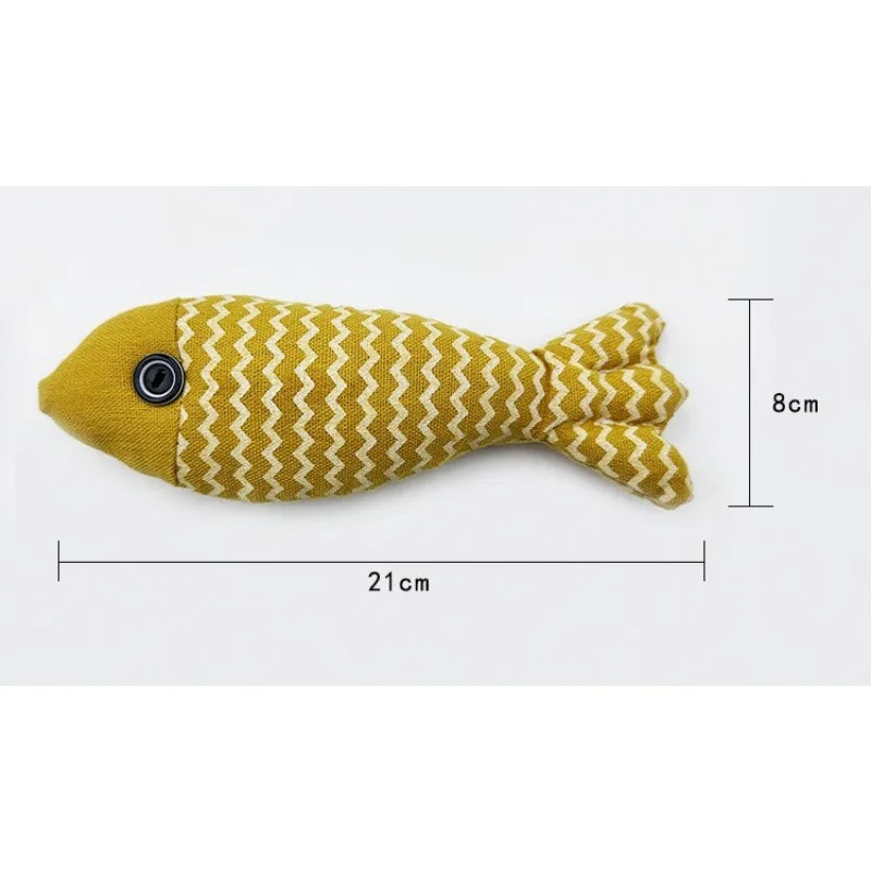 Fabric Fish Shaped Cat Toy Filled with Natural Catnip Bite Resistant Interactive Pet Toy for Indoor Cats