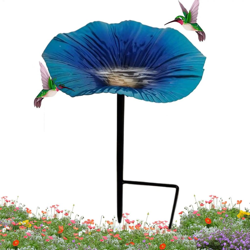 Bird Bath for Outdoor Garden Removeable Stand Bird Bath Bowl with Metal Stake for Courtyard Garden Patio Yard Pathway Decor