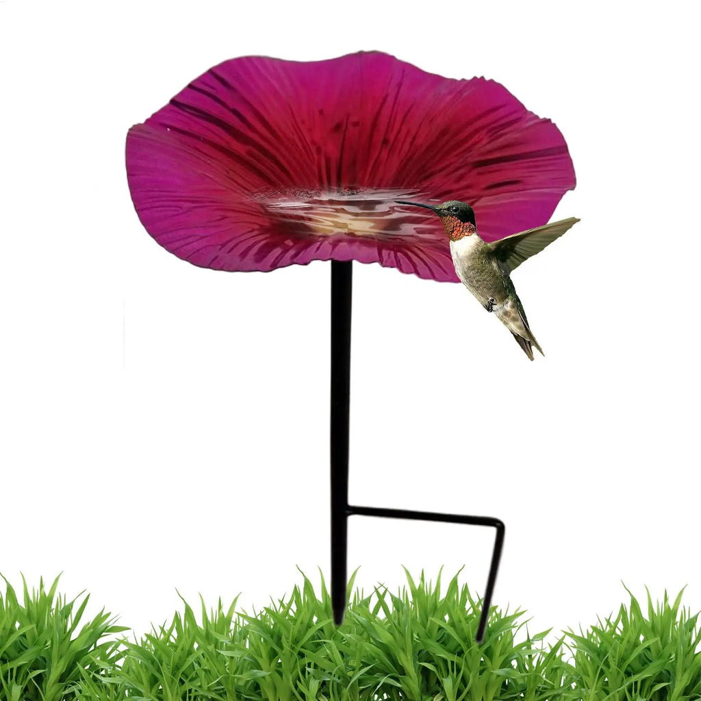 Bird Bath for Outdoor Garden Removeable Stand Bird Bath Bowl with Metal Stake for Courtyard Garden Patio Yard Pathway Decor