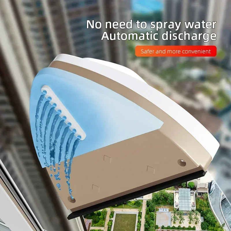 Magnetic Window Cleaner – Double-Sided Glass Wiper with Auto Water Discharge