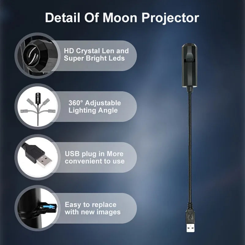 Moon & Planetary USB Projector Light, 6 or 10 Modes