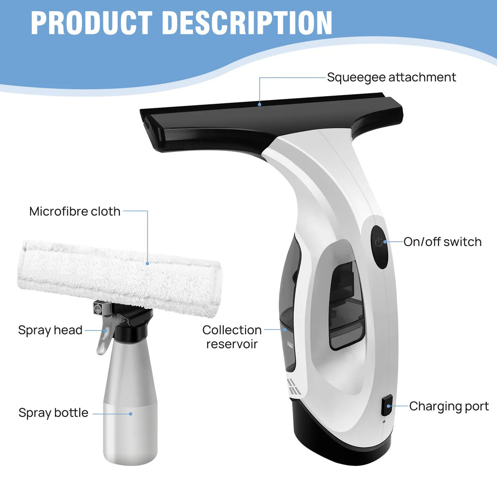 3-in-1 Cordless Window Vacuum Cleaner