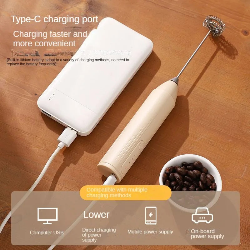 3-Speed USB Rechargeable Milk Frother