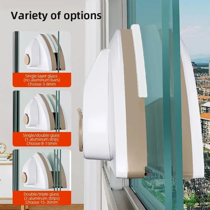 Magnetic Window Cleaner – Double-Sided Glass Wiper with Auto Water Discharge