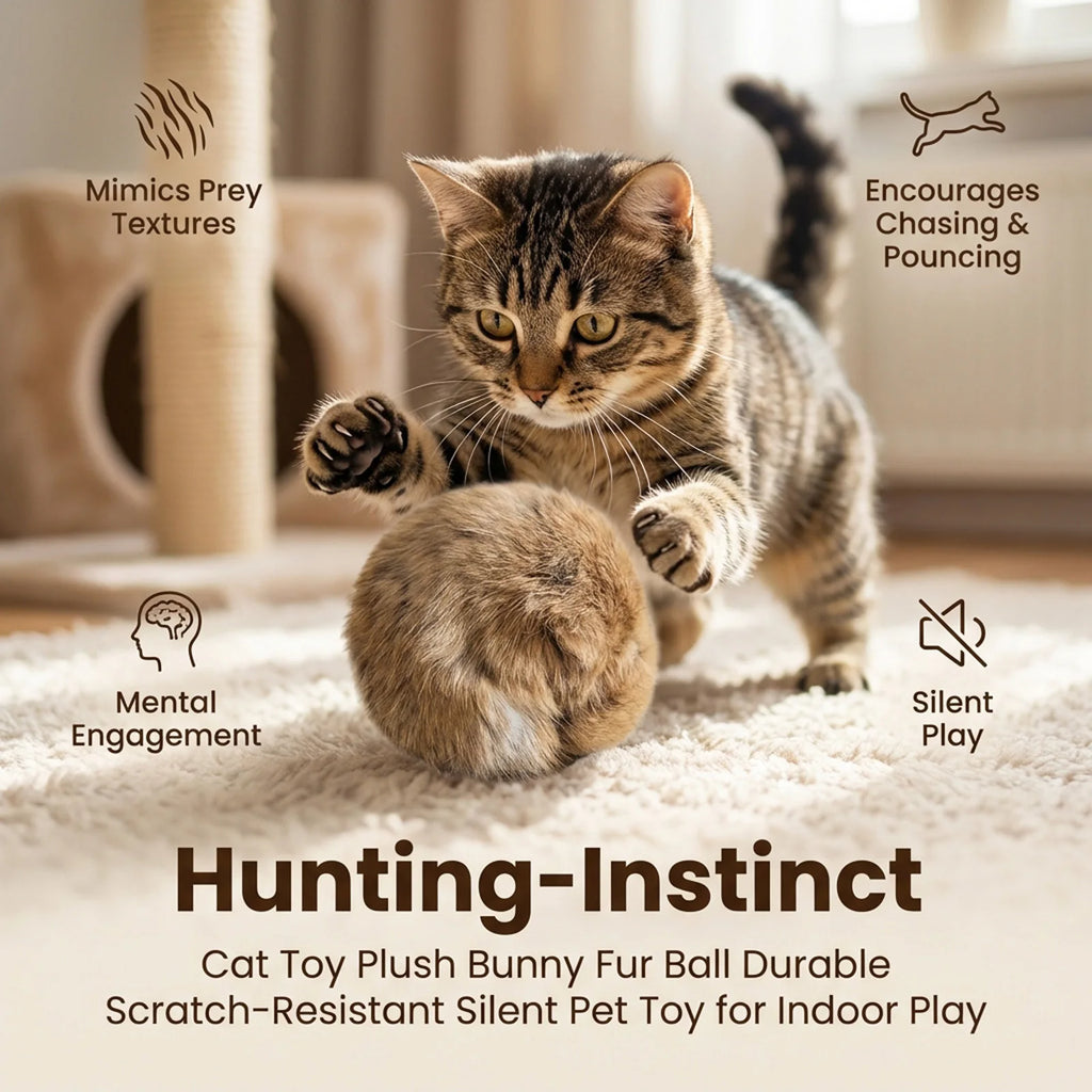 1/2/3/6pcs Rabbit Fur Ball Interactive Cat Toy Pet Product Containing Catnip Toy Ball Chasing Plush Toy Ball Cat Accessories 8cm