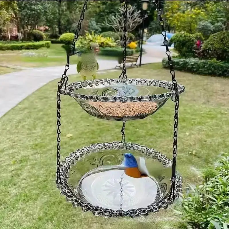 Flower-Shaped Hanging Bird Feeder & Birdbath
