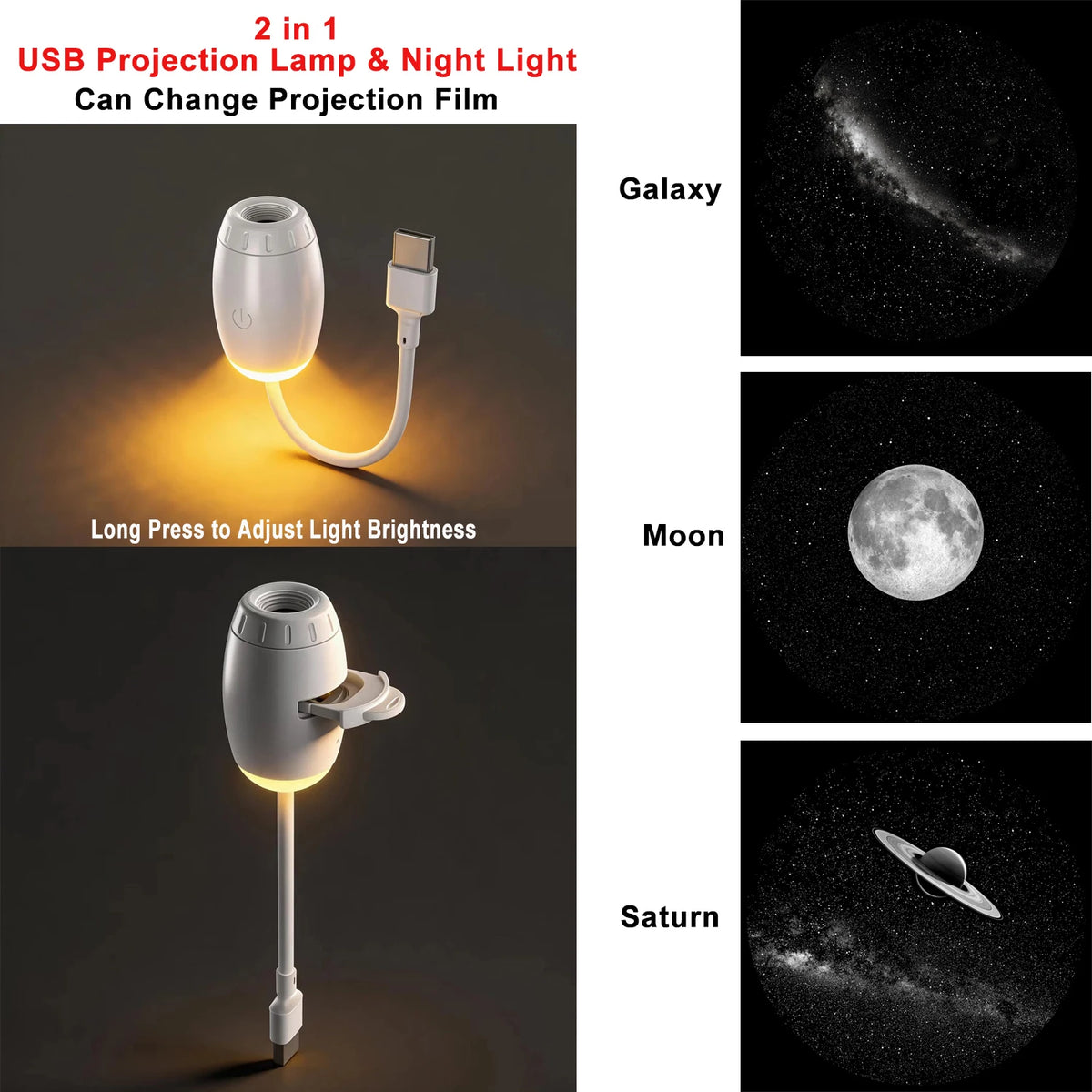 USB Galaxy Star Projector for Car & Room